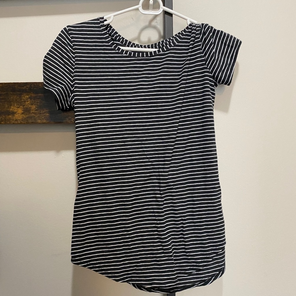 Lululemon B&W Striped Tee